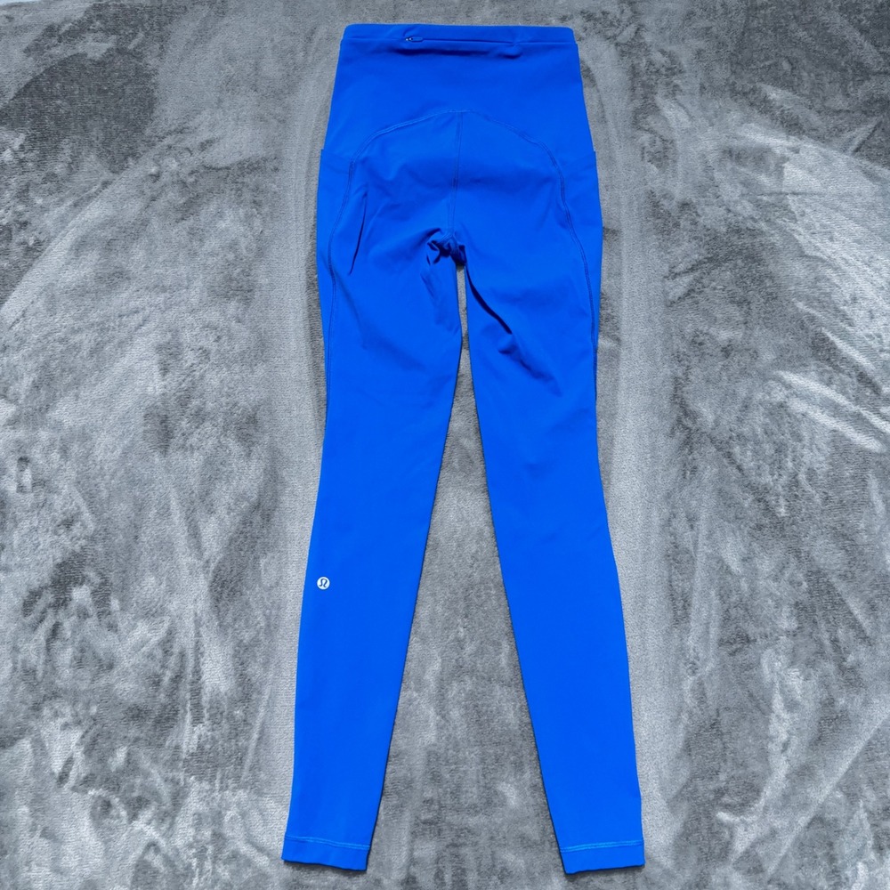 Lululemon Fast and Free 7/8 Leggings Womens 2 Cerulean Nulux‎ Running Active - Picture 2 of 10